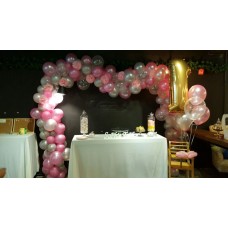 Organic balloon arch at cake table
